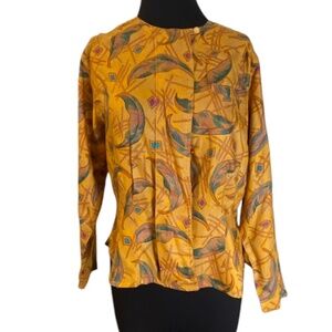 VINTAGE SK & Company light weight rayon button‎ jacket print floral, Size 10